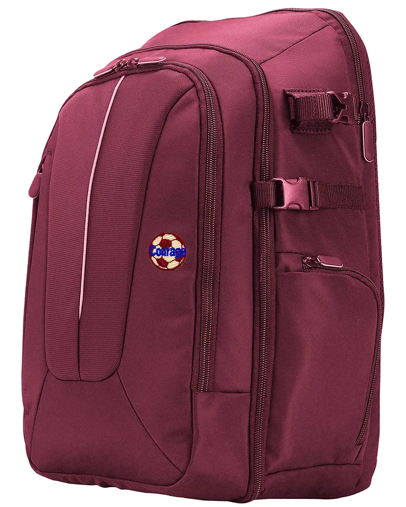 Courage Soccer Award Patch on Backpack