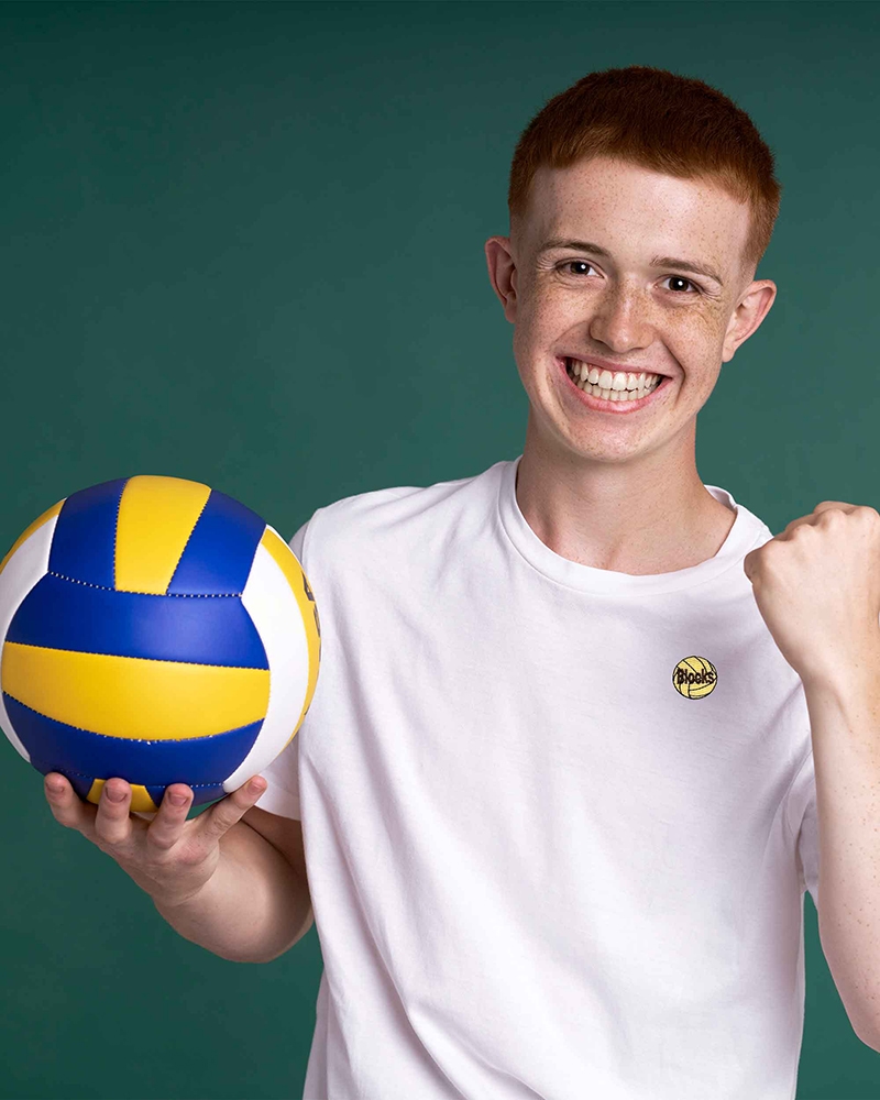 Blocks Volleyball Award Patch on Volleyball Player