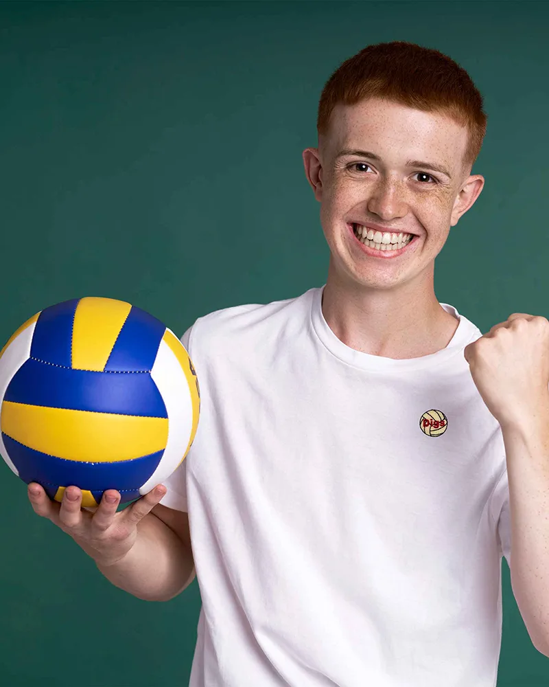 Digs Volleyball Award Patch on Volleyball Player